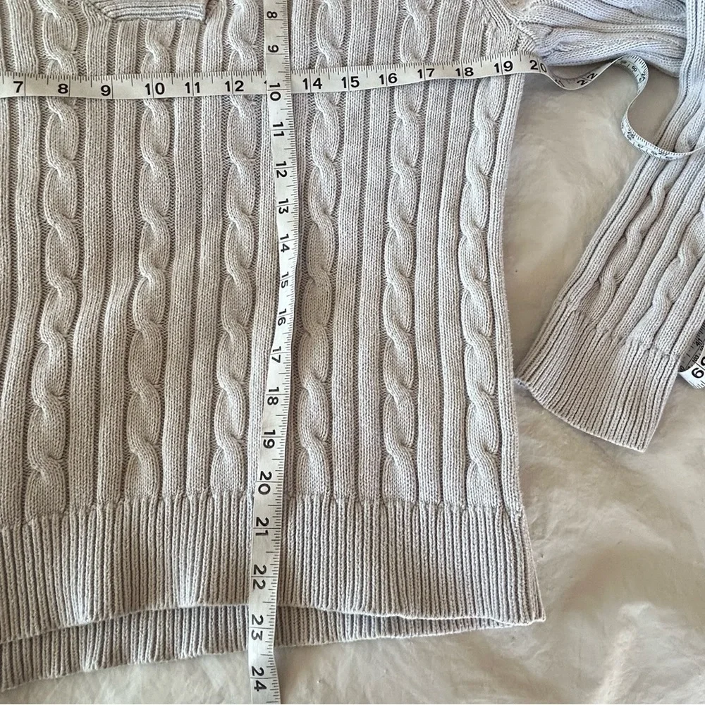Chaps Ralph Lauren Cable Knit Shawl Collar Sweater Icy Blue Women’s Size M